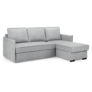 Melina Fabric Corner Sofa Bed In Grey