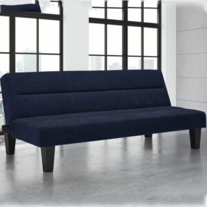 Kubota Velvet Sofa Bed With Wooden Legs In Blue